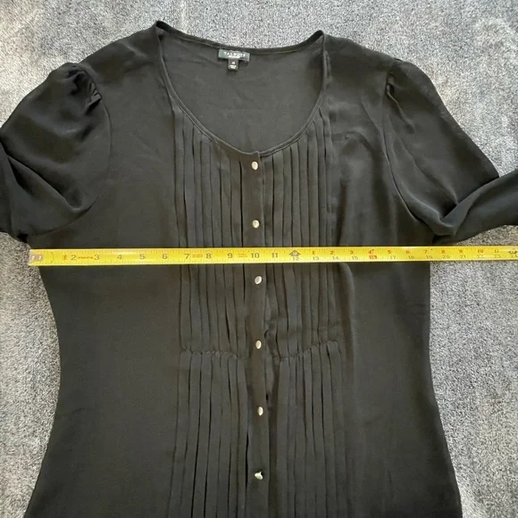 Talbots Long Sleeve Black Chiffon Blouse See Description Please Size 14 - Picture 6 of 8